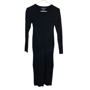 French Connection Black Long Sleeve Knit Dress